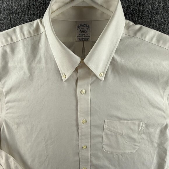 Brooks Brothers 16.5 33 Regent Fit Non Iron Stretch White Long Sleeve Button Up - Picture 1 of 16